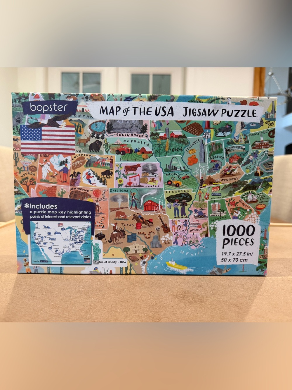 Bopster "Map of the USA" 1000-Piece Jigsaw Puzzle